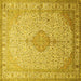 Square Medallion Yellow Traditional Rug, tr369yw