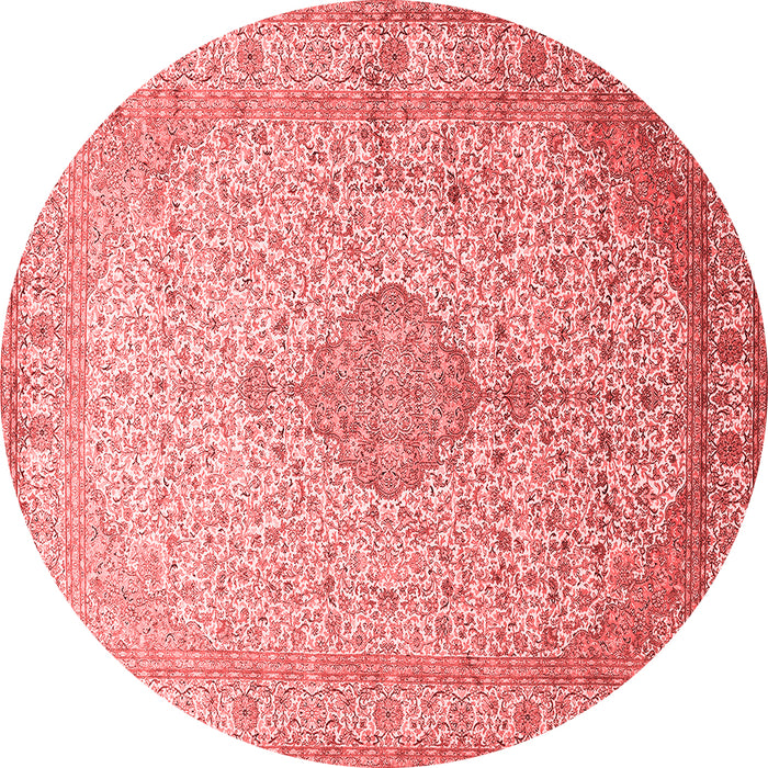 Machine Washable Medallion Red Traditional Rug, wshtr369red