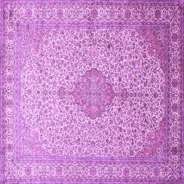 Square Medallion Purple Traditional Rug, tr369pur