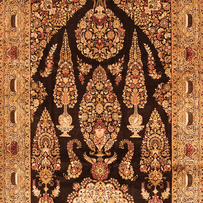 Serging Thickness of Machine Washable Persian Orange Traditional Area Rugs, wshtr36org