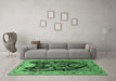 Machine Washable Persian Emerald Green Traditional Area Rugs in a Living Room,, wshtr36emgrn