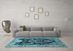 Machine Washable Persian Light Blue Traditional Rug in a Living Room, wshtr36lblu