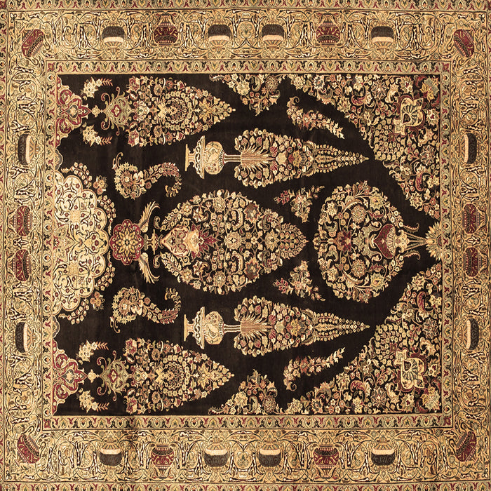 Square Persian Brown Traditional Rug, tr36brn