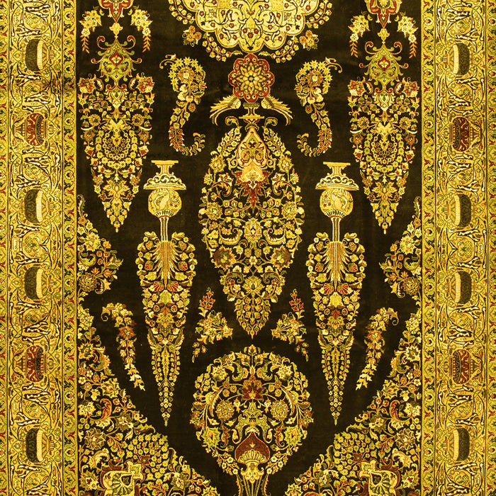 Machine Washable Persian Yellow Traditional Rug, wshtr36yw