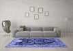 Machine Washable Persian Blue Traditional Rug in a Living Room, wshtr36blu