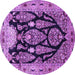 Round Persian Purple Traditional Rug, tr36pur