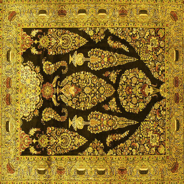 Square Persian Yellow Traditional Rug, tr36yw