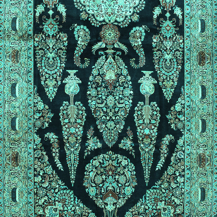 Machine Washable Persian Turquoise Traditional Area Rugs, wshtr36turq