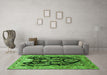 Machine Washable Persian Green Traditional Area Rugs in a Living Room,, wshtr36grn