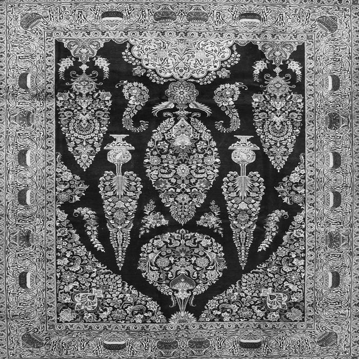 Serging Thickness of Persian Gray Traditional Rug, tr36gry