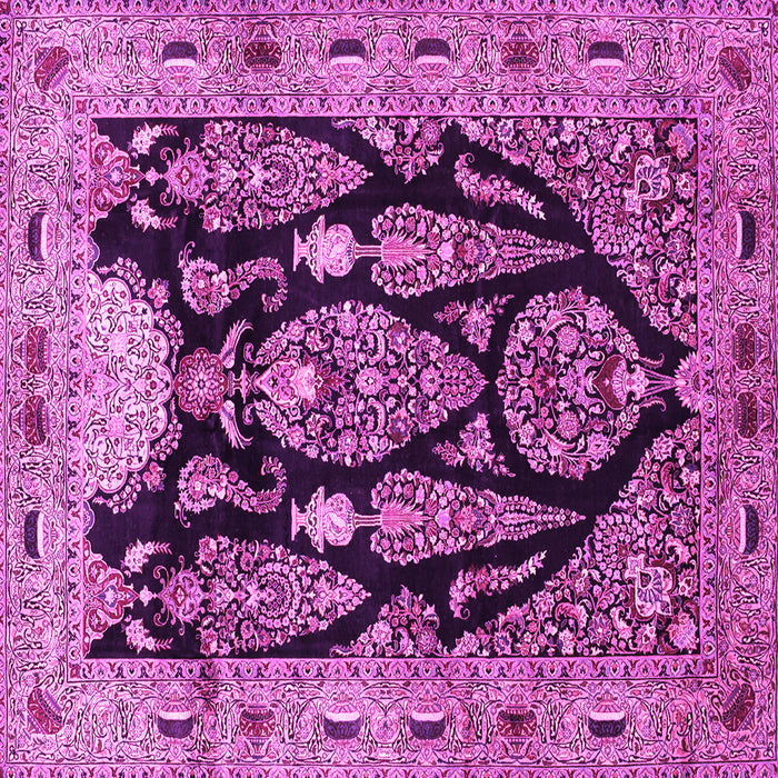 Square Machine Washable Persian Pink Traditional Rug, wshtr36pnk