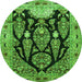 Square Persian Green Traditional Rug, tr36grn