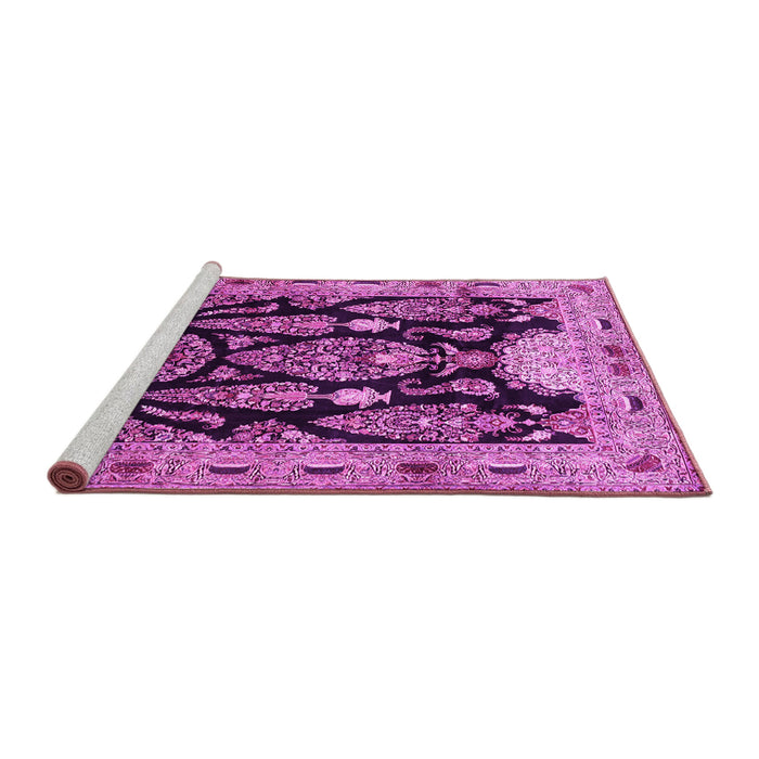 Sideview of Machine Washable Persian Pink Traditional Rug, wshtr36pnk