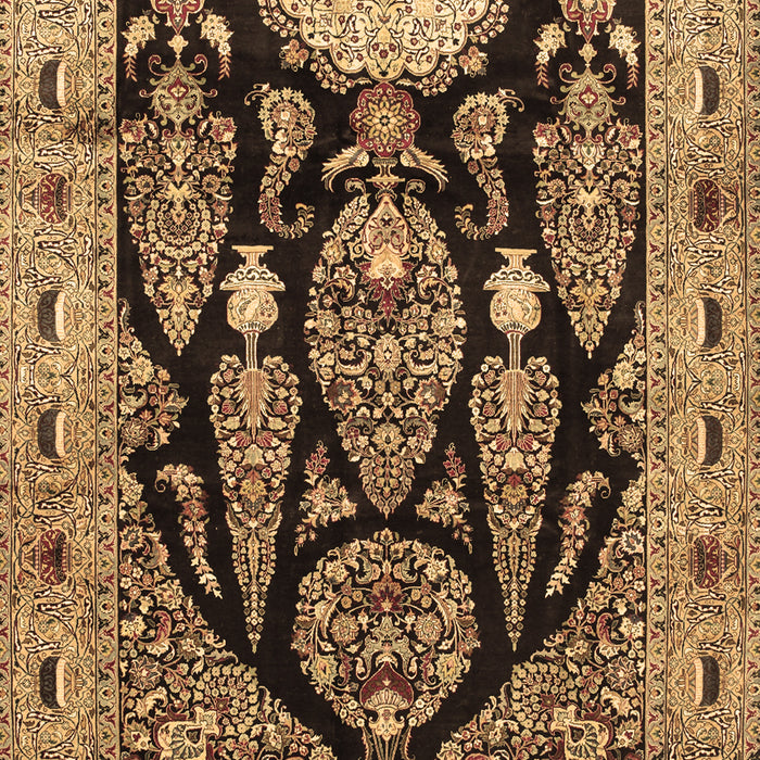 Machine Washable Persian Brown Traditional Rug, wshtr36brn