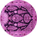 Round Persian Pink Traditional Rug, tr36pnk