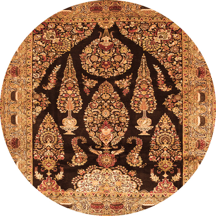 Square Persian Orange Traditional Rug, tr36org