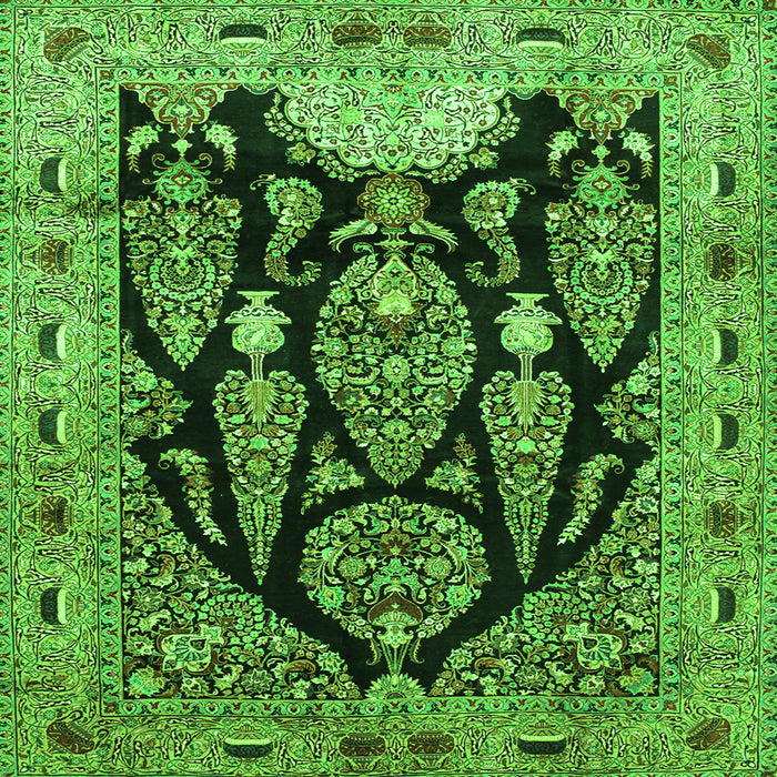 Serging Thickness of Persian Green Traditional Rug, tr36grn