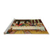 Sideview of Machine Washable Traditional Metallic Gold Rug, wshtr37