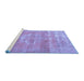 Sideview of Machine Washable Persian Blue Traditional Rug, wshtr3700blu