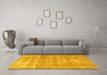 Machine Washable Persian Yellow Traditional Rug in a Living Room, wshtr3700yw