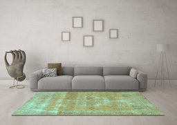Machine Washable Persian Light Blue Traditional Rug in a Living Room, wshtr3700lblu