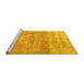 Sideview of Machine Washable Persian Yellow Traditional Rug, wshtr3700yw