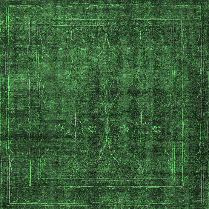 Square Persian Emerald Green Bohemian Rug, tr3701emgrn