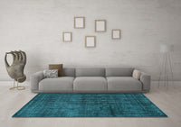 Machine Washable Persian Light Blue Bohemian Rug, wshtr3701lblu