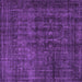 Square Machine Washable Persian Purple Bohemian Area Rugs, wshtr3701pur