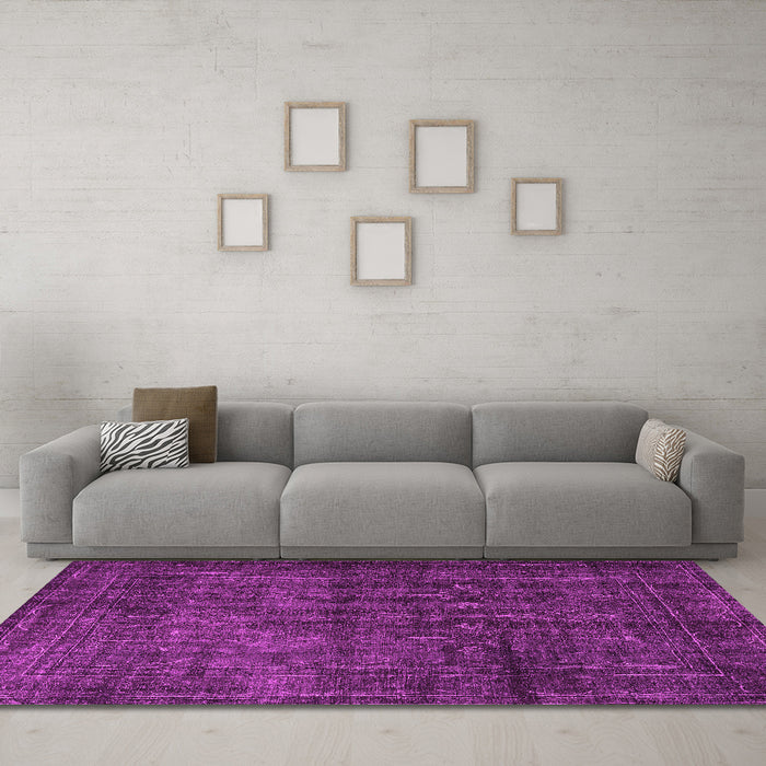 Machine Washable Persian Pink Bohemian Rug in a Living Room, wshtr3701pnk