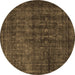 Round Machine Washable Persian Brown Bohemian Rug, wshtr3701brn