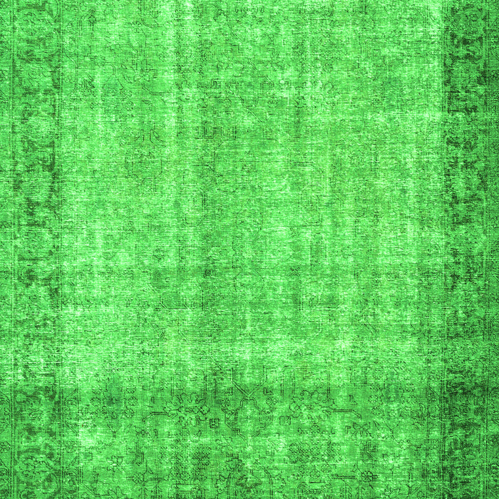 Serging Thickness of Machine Washable Persian Green Traditional Area Rugs, wshtr3702grn