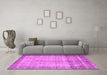 Machine Washable Persian Pink Traditional Rug in a Living Room, wshtr3702pnk
