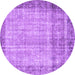 Round Persian Purple Traditional Rug, tr3702pur