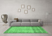 Machine Washable Persian Emerald Green Traditional Area Rugs in a Living Room,, wshtr3702emgrn