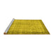 Sideview of Machine Washable Persian Yellow Traditional Rug, wshtr3702yw