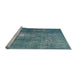 Sideview of Machine Washable Traditional Greenish Blue Green Rug, wshtr3703