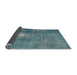 Sideview of Traditional Greenish Blue Green Persian Rug, tr3703