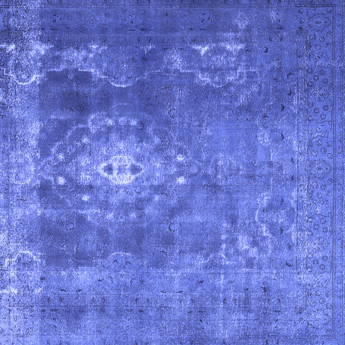 Square Machine Washable Persian Blue Bohemian Rug, wshtr3703blu