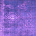 Square Machine Washable Persian Purple Bohemian Area Rugs, wshtr3703pur