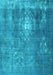 Machine Washable Persian Light Blue Bohemian Rug, wshtr3703lblu