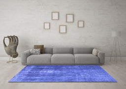 Machine Washable Persian Blue Bohemian Rug in a Living Room, wshtr3703blu