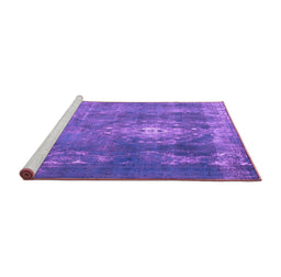 Sideview of Machine Washable Persian Purple Bohemian Area Rugs, wshtr3703pur