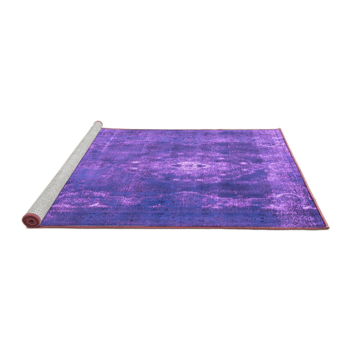 Sideview of Machine Washable Persian Purple Bohemian Area Rugs, wshtr3703pur