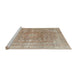 Sideview of Machine Washable Traditional Dark Almond Brown Rug, wshtr3704