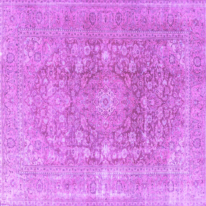 Square Machine Washable Persian Purple Traditional Area Rugs, wshtr3704pur