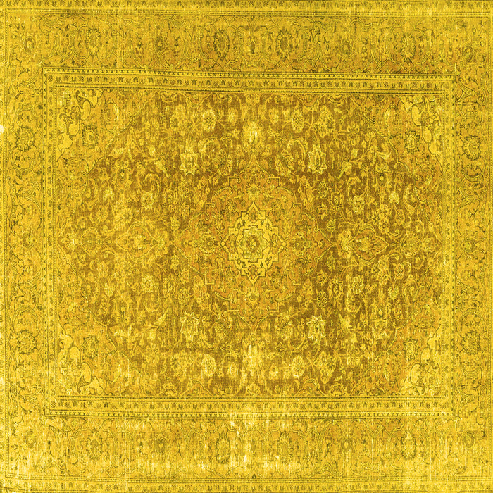 Square Persian Yellow Traditional Rug, tr3704yw