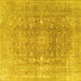 Square Persian Yellow Traditional Rug, tr3704yw
