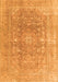 Serging Thickness of Machine Washable Persian Orange Traditional Area Rugs, wshtr3704org