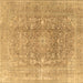 Square Persian Brown Traditional Rug, tr3704brn
